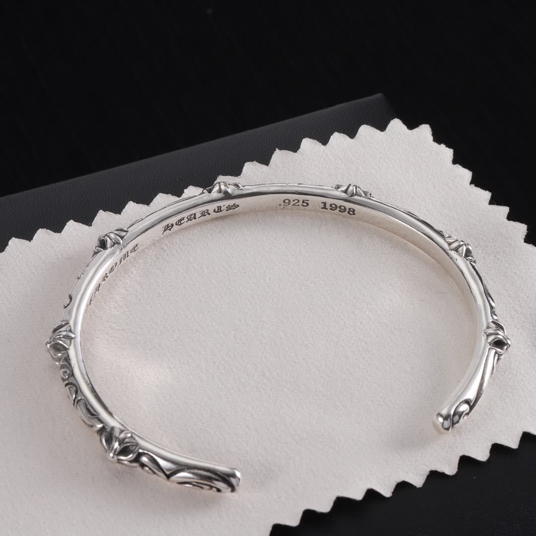 Chrome Hearts Silver Filigree Cuff Bracelet